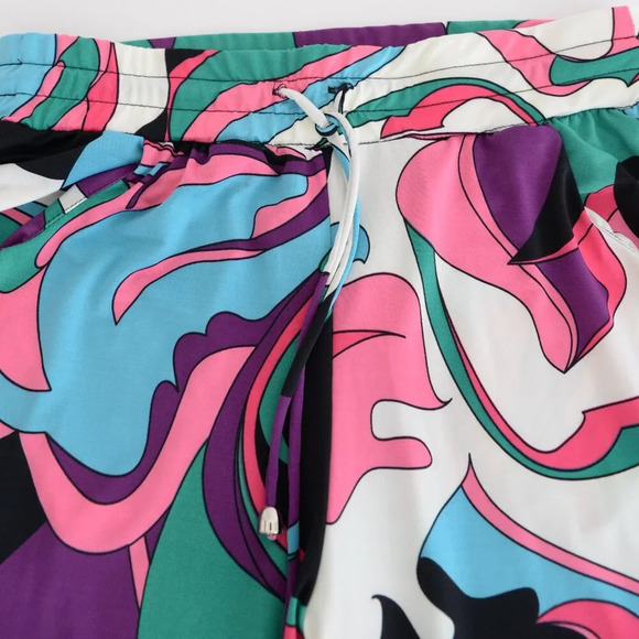 Beach Break Multi Colour  Allover Print Elastic Waist Straight Leg Lounge Pant M - Picture 10 of 10